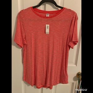 NWT small Old Navy red striped short sleeve shirt